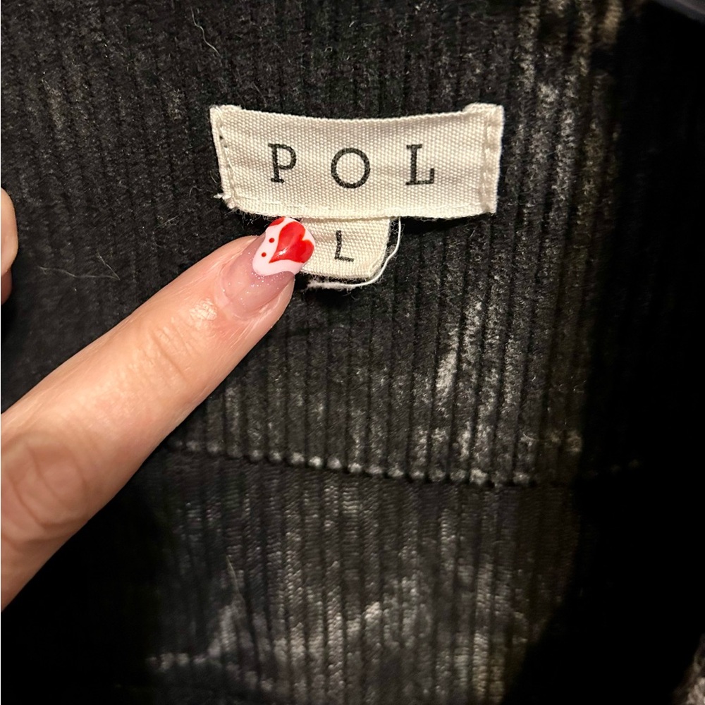 POL Elegant Black  Jacket with lace and print appliqués.   Size L - Picture 4 of 5